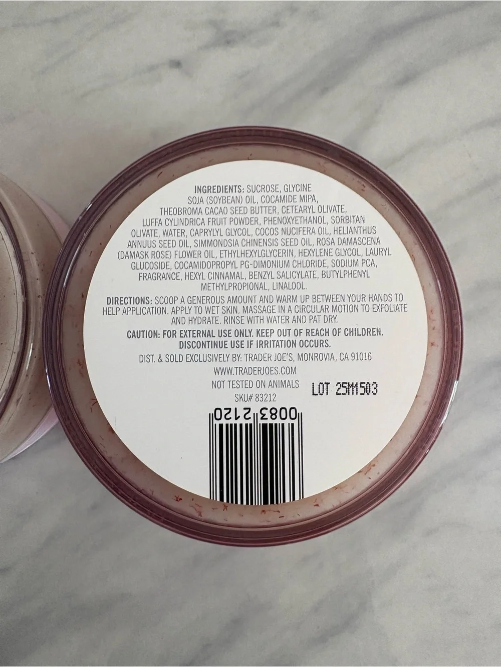 Trader Joe’s Rose Oil and Candy Cane Body Scrub